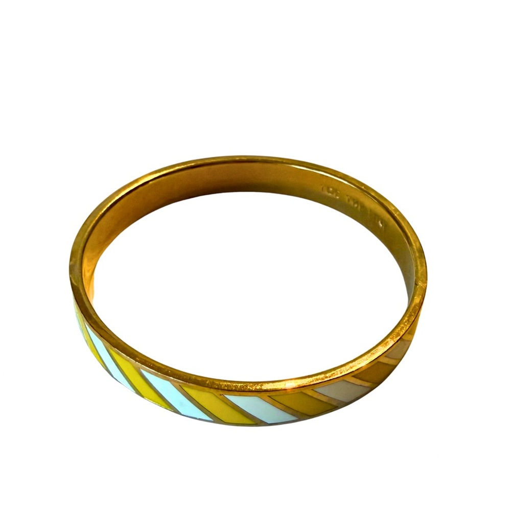 Kate spade Tow the Line yellow and white Bangle Bracelet